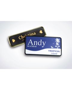 Engraved business card made from flexible, thin synthetic material, 8.5 x 5.5 cm, 0.5 mm thick